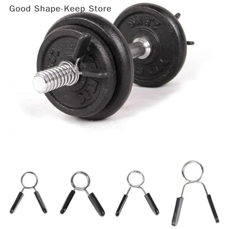 High-Quality Barbell Clamp Spring Collar Clip For Gym Dumbbell Lock Standard Weight Lifting Kit Fitness Workout Body Building