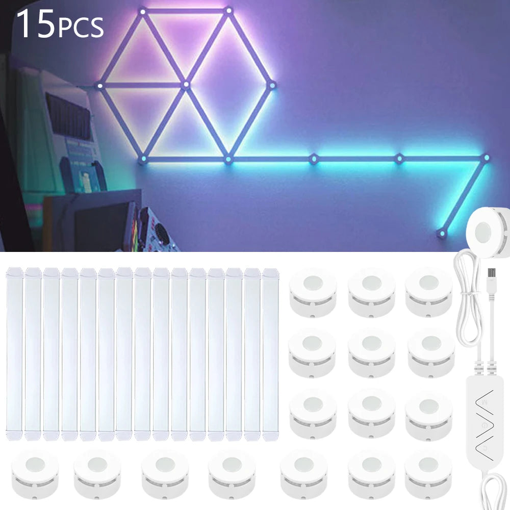 DIY Wall Design LED RGBIC Dynamic Atmosphere Light Night WIFI APP Voice Assistant Control TV Backlight Room Game Decoration