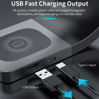 4 in 1 Wireless Charger Metal Shell Magnetic 15W Fast Charging Station Stand for iPhone 12-17 Mobile Phones Airpods Apple Watch