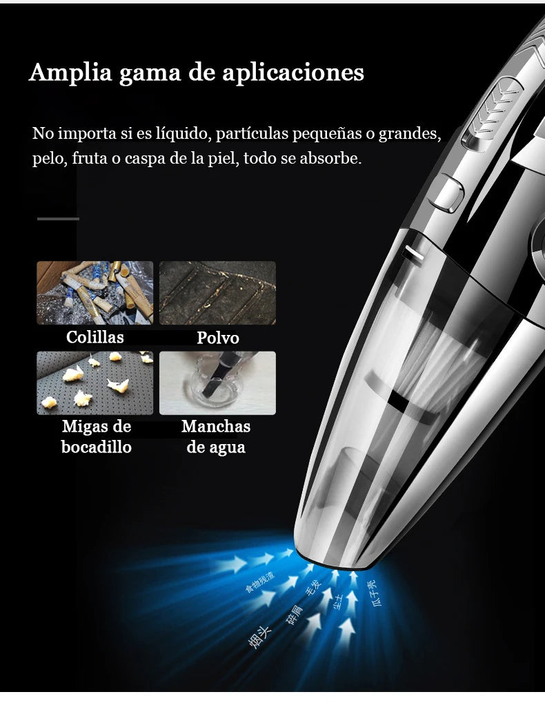 Aspirador Portátil Sem Fios com Sucção Ciclónica para Carro e Casa