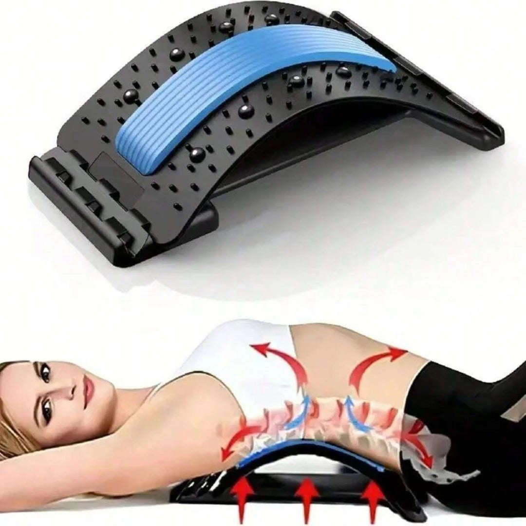 SpineFlex Pro – Suporte Lombar e Alongador de Coluna com Níveis Ajustáveis para Alívio Muscular e Relaxamento Diário
