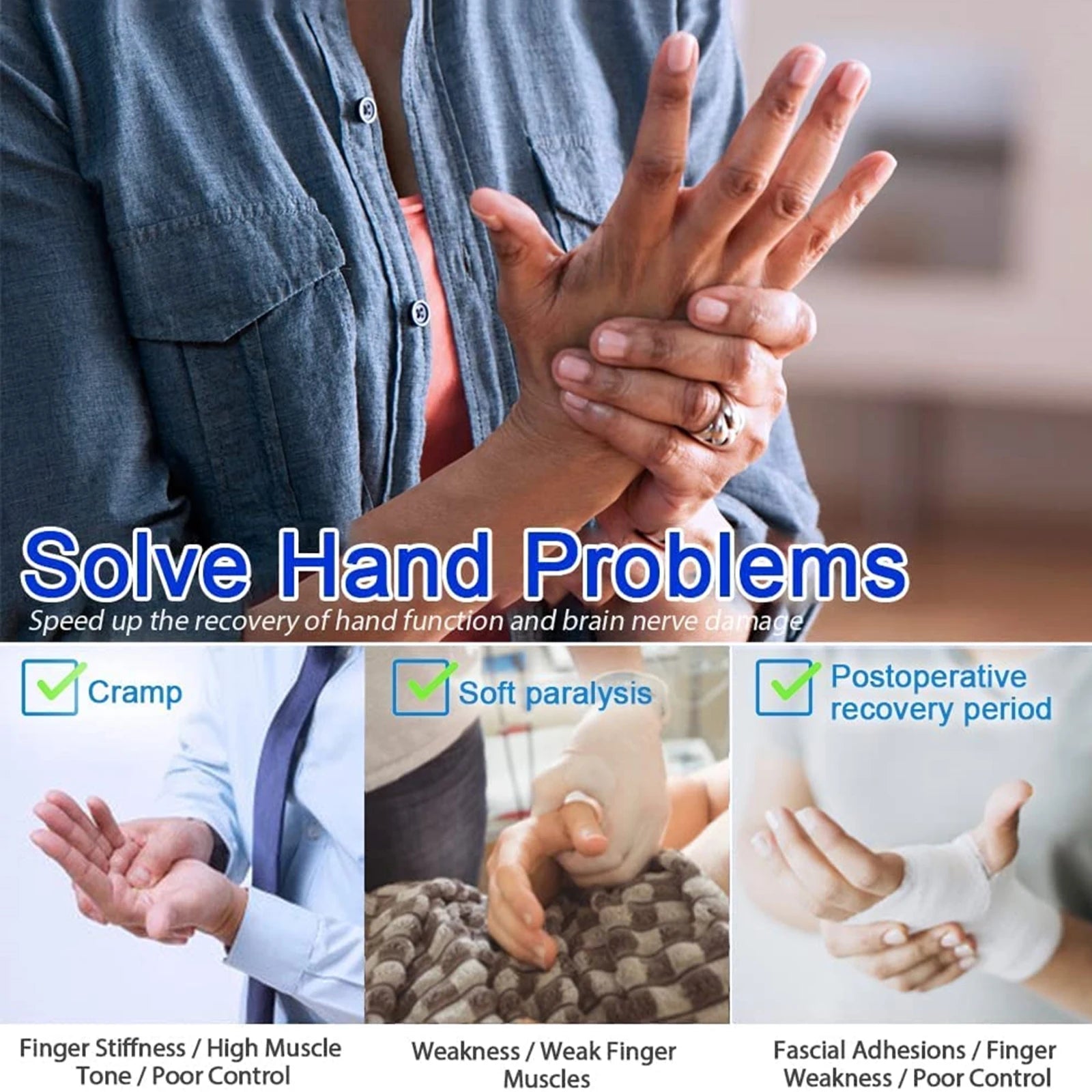 Smart Massage Gloves Robot Rehabilitation Gloves for Stroke Hemiplegia Hand Function Recovery Finger Trainer Hand Exercise
