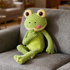 Pet Bite-Resistant Plush Interactive Toy with Sound, Cartoon Frog Design, Suitable for Large, Medium, and Small Pets Such as Cats and Dogs, Double-Layer Fabric, Built-In Airbag
