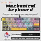 AJAZZ NK61 Wired Gaming Mechanical Keyboard 60% RGB Hot-Swappable 61 Keys Red Switch Mini Keyboard for Gamer PC
