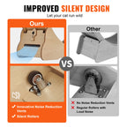 SucceBuy Wooden Cat Exercise Wheel Large Cat Treadmill Wheel for Indoor Cat Running Wheel with Detachable Carpet& Cat Teaser