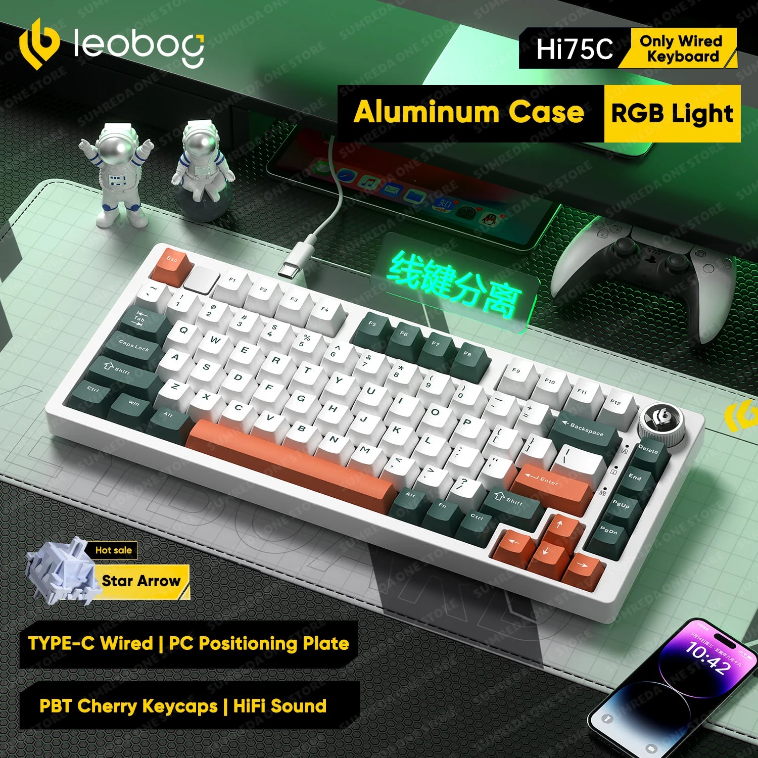 Leobog Hi75C Hi75 Hi75C Pro Aluminum Wireless Custom Mechanical Keyboard Kit Gaming Bluetooth 2.4G Wired Hotswap Gamer Keyboard