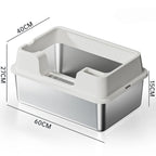 Stainless Steel Cat Litter Box with Lid and Scoop for Big Cat XL Metal Litter Pan Tray with High Wall Sides Enclosure Non-Sticky