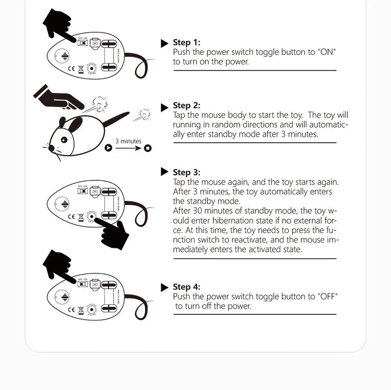 Rato Elétrico Recarregável para Gatos – Brinquedo Interativo com Som e Movimento