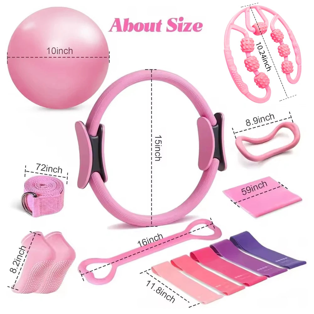 PilatesHome 13 Pro – Kit de Pilates com 13 Peças para Treino em Casa, Tonificação e Rotina Fitness Feminina