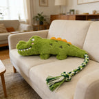 Peluche Crocodilo com Cordas Reforçadas – Brinquedo Resistente para Mastigar e Puxar