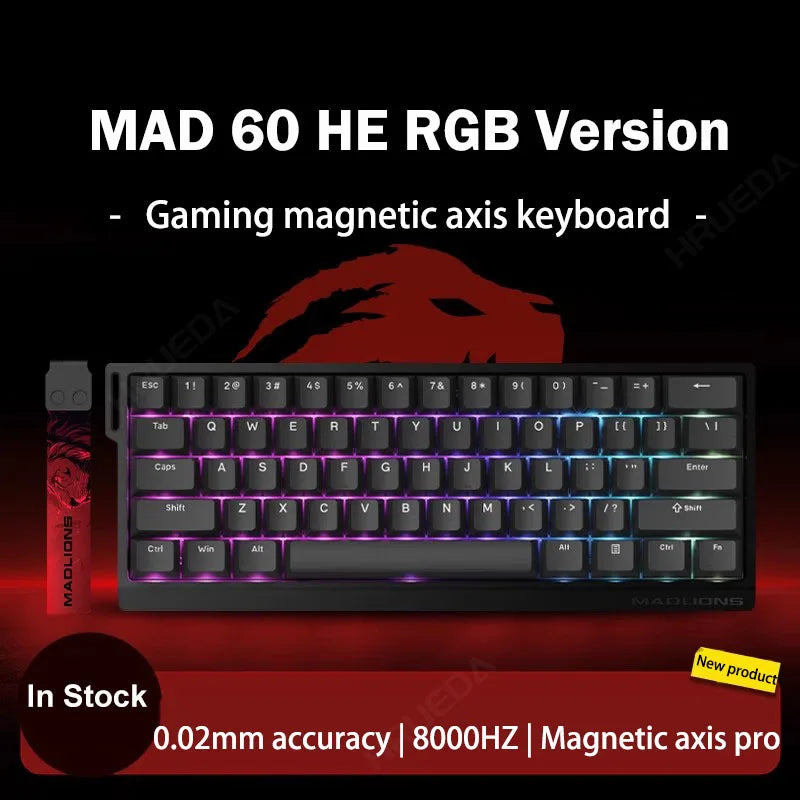 MADLIONS Mad 60he Mad60HE Mad 68HE Mechanical Keyboard Magnetic Switch Wired Hot Swap 8K Polling Rate Customized Gaming keyboard