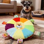 Dog Sounding Plush Toy Bell Cartoon Flying Disc Toy Small Dog Teeth Grinding Toy Wear-resistant Bite-resistant Puppy Pet Product