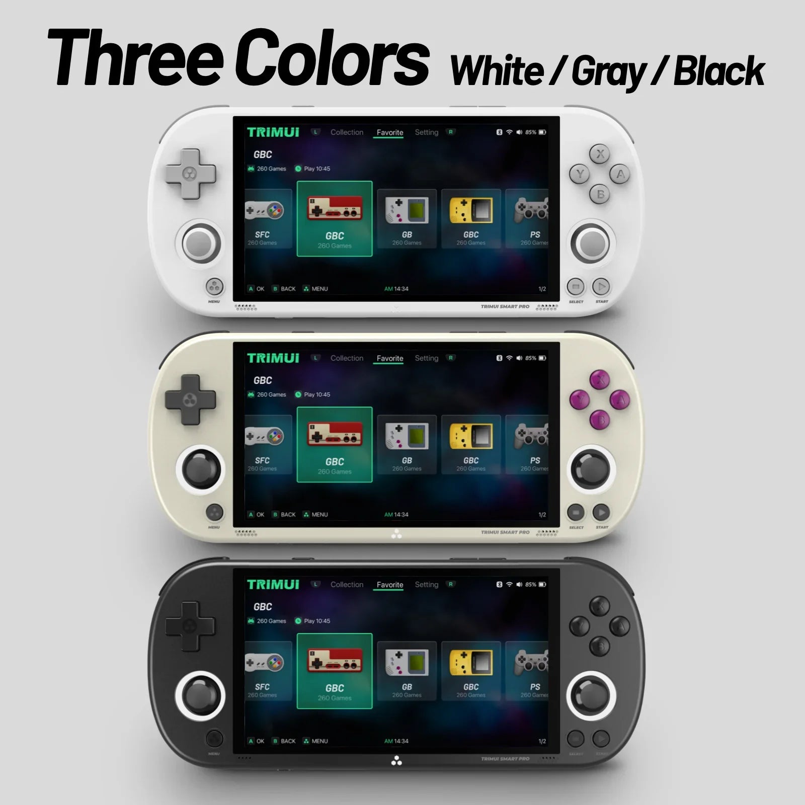 Trimui Smart Pro Handheld Game Console 4.96'' IPS Screen Linux System Joystick RGB Lighting Trimui Retro Video Game Console Gift