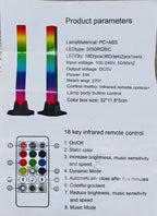 1 Pair RGB Rhythm Light,180° Smart Light Bars,Gaming LED Lights,16 Million DIY Color Adjustments,Remote Control,USB Pickup Light