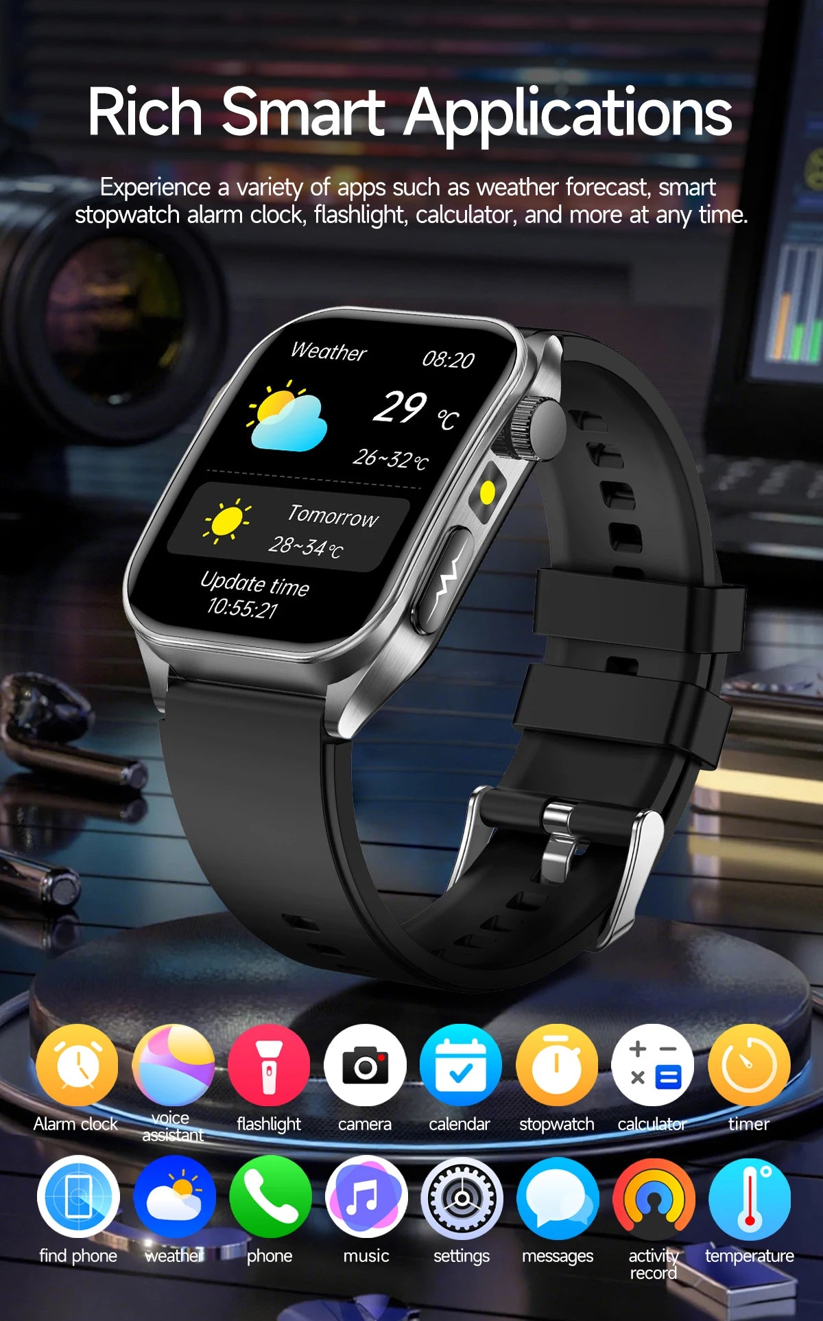 Smartwatch Saúde 2026 – Laser Inteligente, Diagnóstico Completo e Estilo Masculino