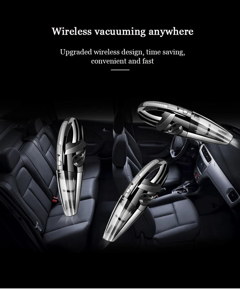 Aspirador Portátil Sem Fios com Sucção Ciclónica para Carro e Casa