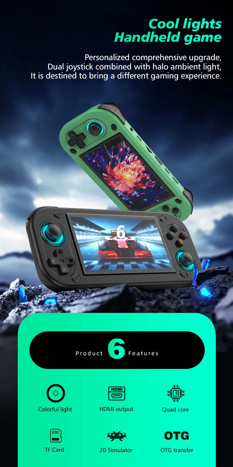 FUNKIDDY R43S Retro Handheld Game Consoles Open Source Linux System 4.3" IPS Screen Portable Video Game Console Support HDMI Out