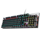GK410 104 Full Keys Hot Swap Metal Panel Mechanical Keyboard RGB Light Green Black Tea Redaxis Non-Impact Gaming Computer Keyboard