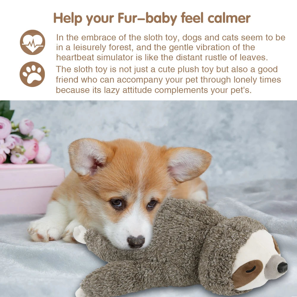 Peluche Sloth com Batimento Cardíaco – Brinquedo Calmante para Cachorros