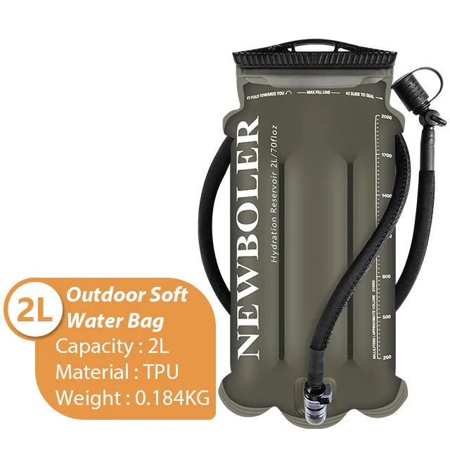 NEWBOLER TPU Detachable Drinking Tube Water Bag Large Capacity Outdoor Drinking Bag Mountaineering Running Reservoir Bag 2L/3L