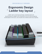 APAYADO K61 Mini Mechanical Keyboard,Wired,61 Keys,Phantom RGB, Black/White Red/Blue Mechanical Switch for Gaming,60% Portable