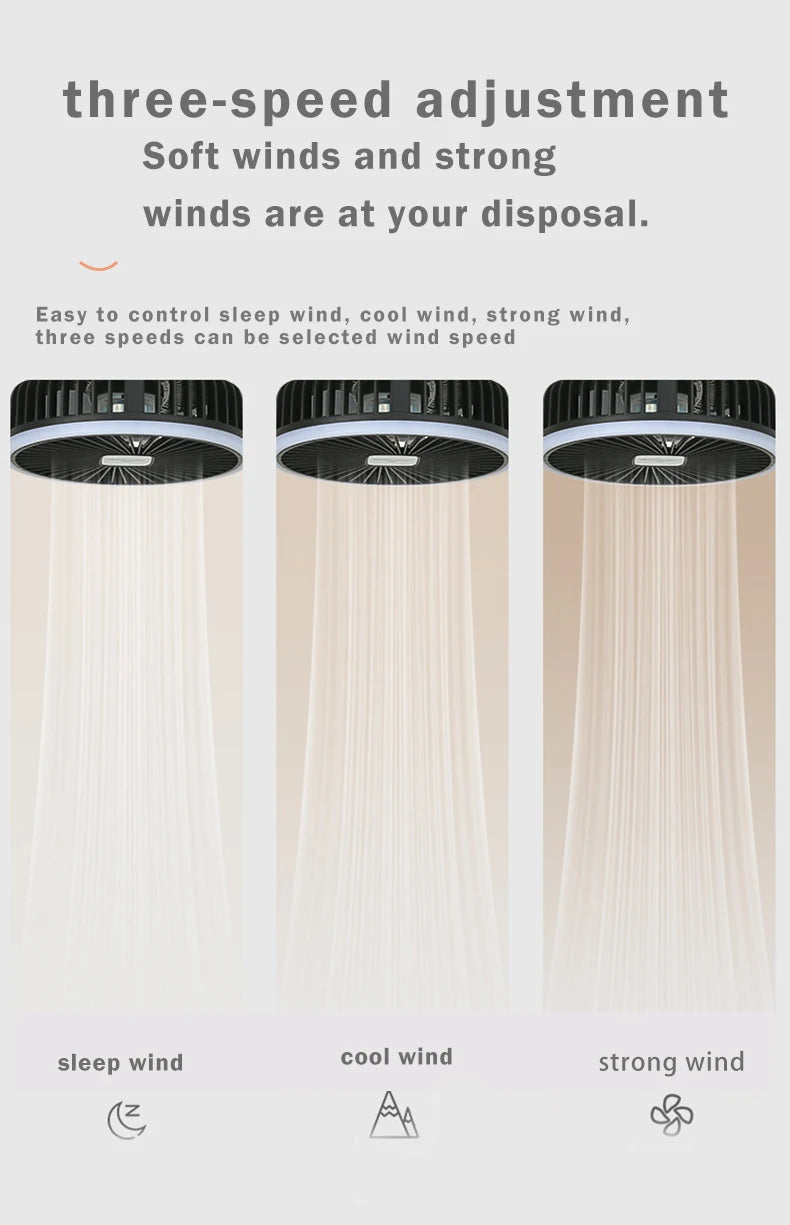 IRALAN Modern Fan light Portable And Adjustable Wireless USB Electric Fan Dual Mode Use For Home Office Travel Outdoor Camping