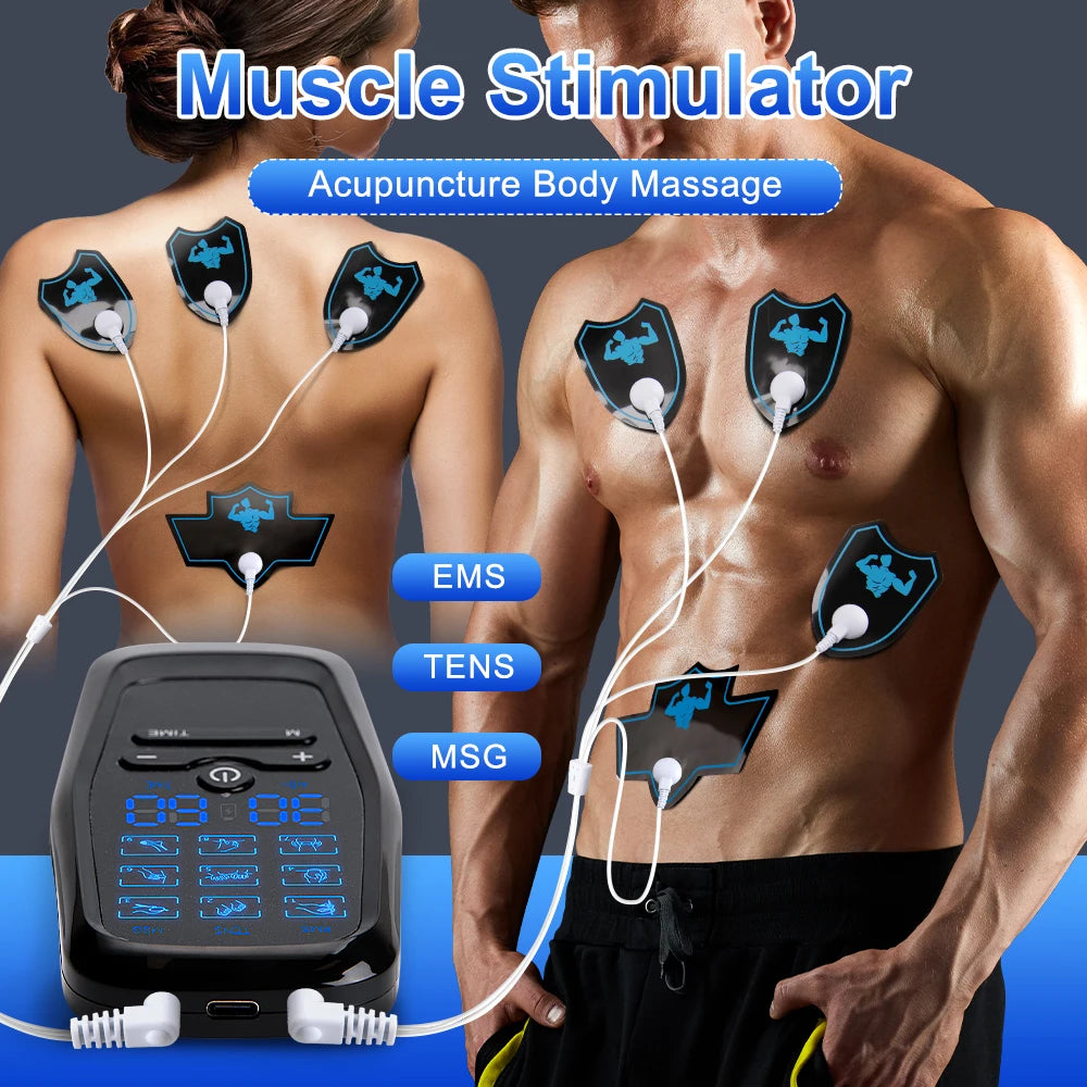 Ems Electric Muscle Stimulator Therapy High-Frequency Tens Muscle Stimulator Physiotherapy Pulse Body Massager Slimming Machine