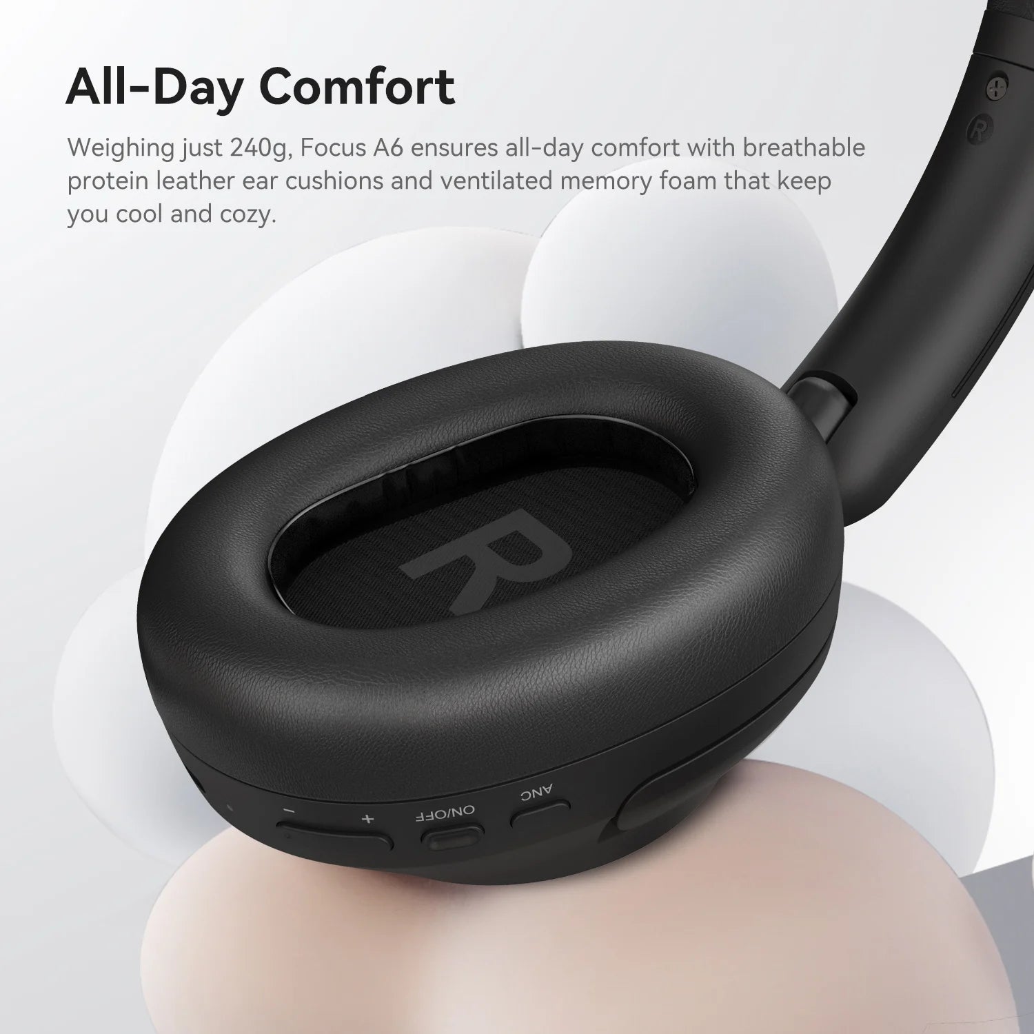 OneOdio A6 — Headphones Over‑Ear ANC 48 dB com LDAC Hi‑Res e App