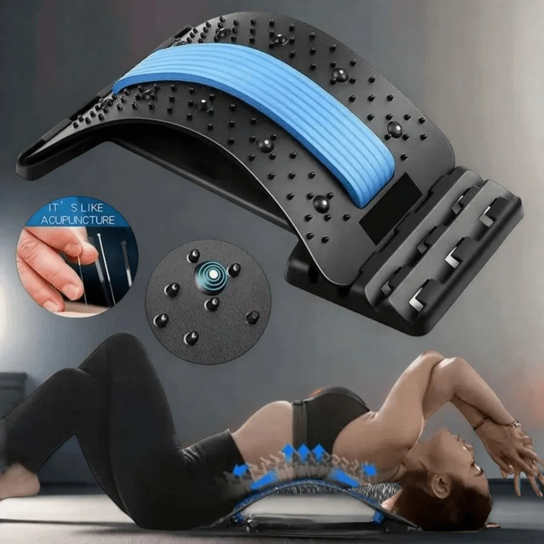 SpineFlex Pro – Suporte Lombar e Alongador de Coluna com Níveis Ajustáveis para Alívio Muscular e Relaxamento Diário