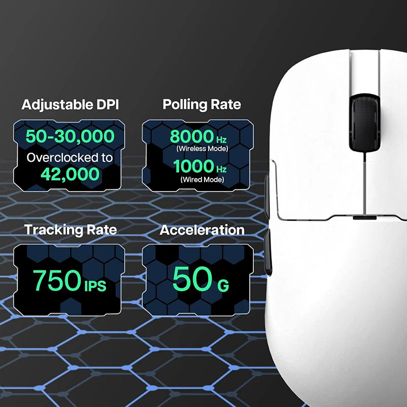 AJAZZ AJ159 APEX Paw3950 Wireless Mouse with RGB Magnetic Charging Base Lightweight Wired Bluetooth Gaming Mouse for PC Laptop