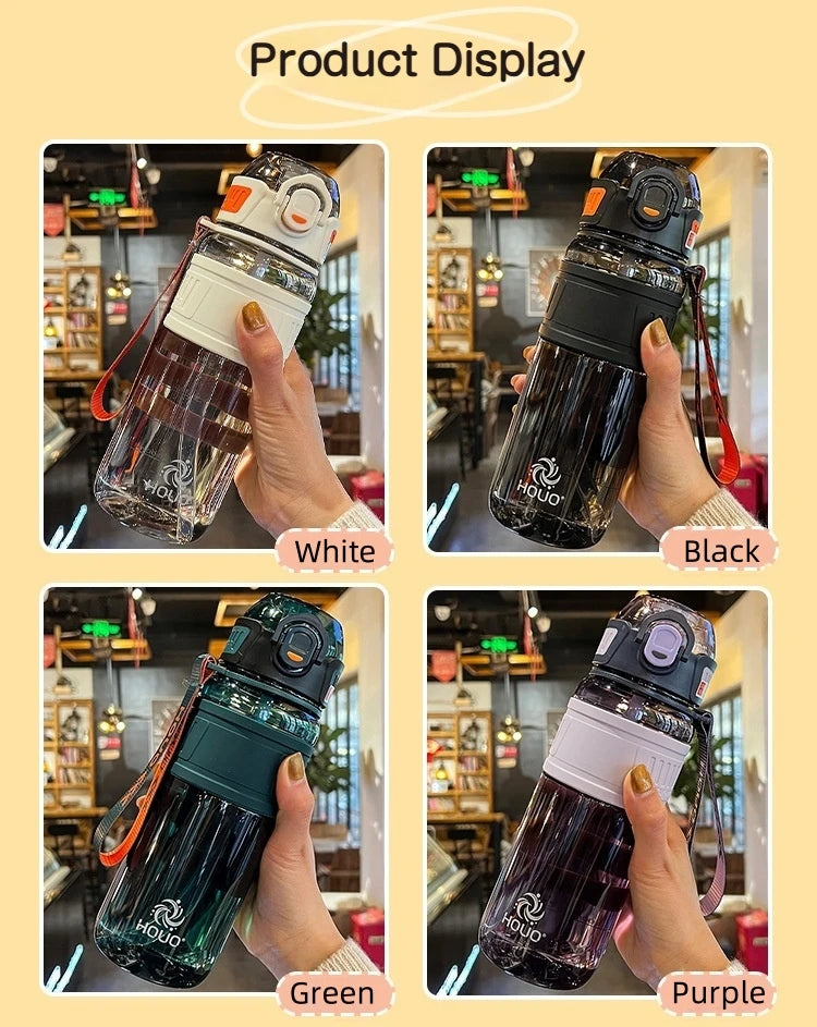 750ml/1000ml Large Capacity Sports Water Bottle Waterproof Plastic Water Cup Outdoor Travel Cycling Hiking Camping Gym Drinkware