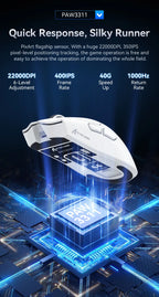 Attack Shark X11SE X11 PAW3311 Bluetooth Mouse, Tri-mode connectivity, Magnetic charging dock, Touchscreen, Ultralight gaming mouse