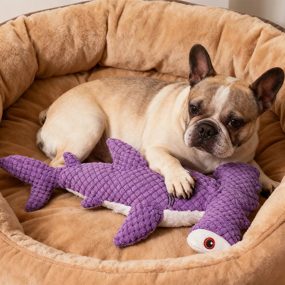 Peluche Tubarão Resistente com Som – Brinquedo Interativo de Dupla Camada