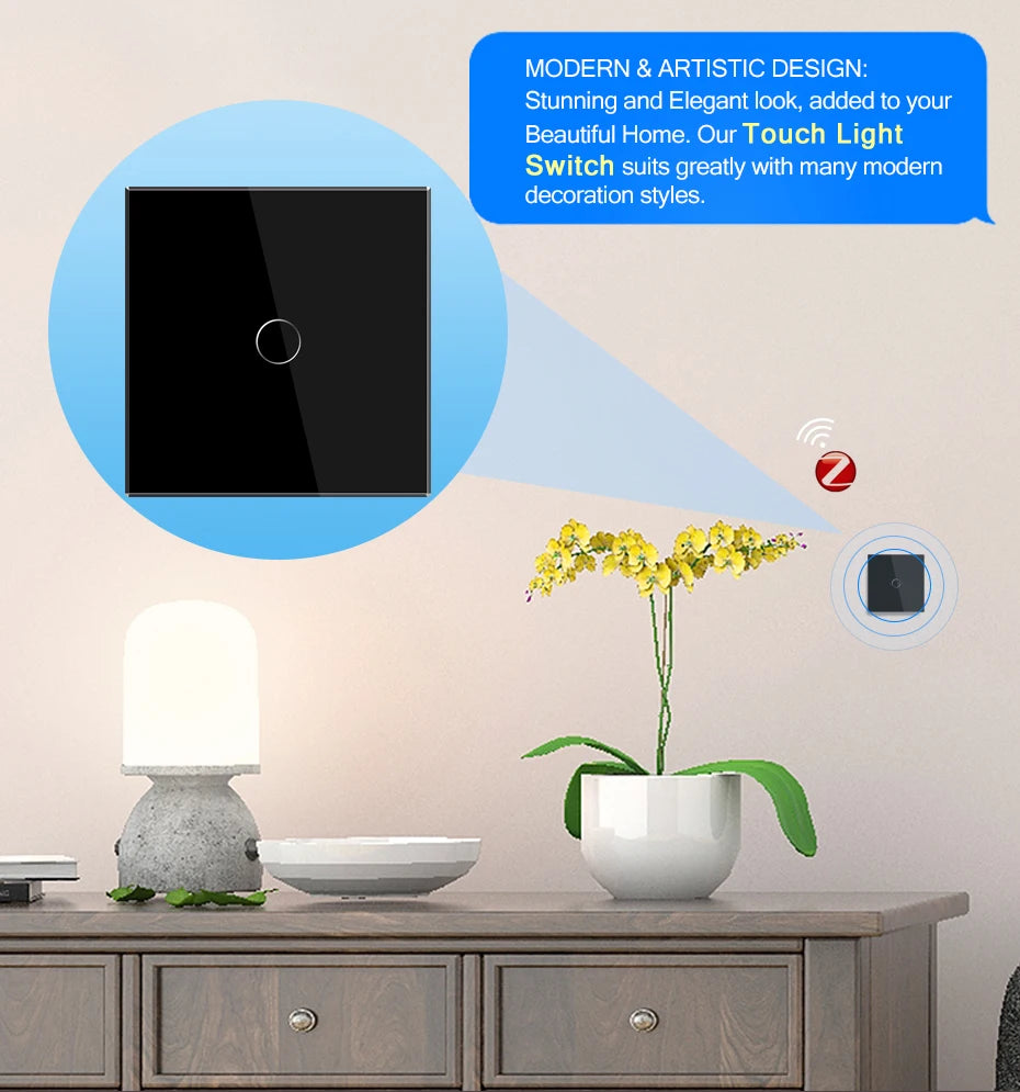 BSEED Zigbee Touch Switch — 1/2/3 Gang + Tomadas EU com Neutro