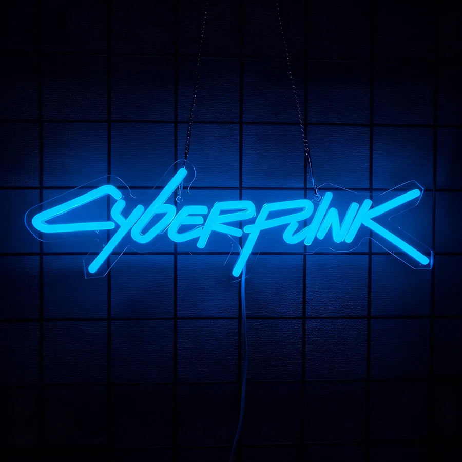 Cyberpunk Neon Sign, LED Game Sign for Wall Decoration, Shooting Games Neon Light for Game Room, Man Cave Room Decoration