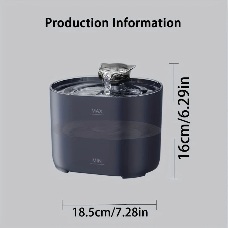 Smart Cat Water Fountain 2.2L, Pet Water Dispenser with Filter, Dog Drinking Fountain for Cats, Ultra Quiet Water Pump
