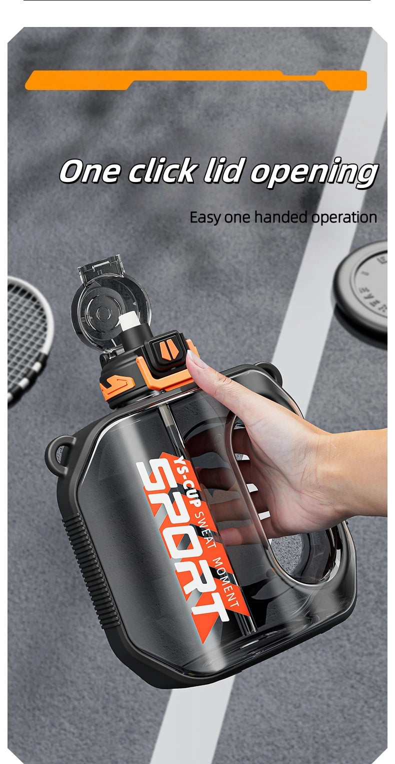 1600ML Large Capacity Sports Water Bottle Food Grade Plastic Water Cup With Straw Portable Gym Water Bottle BPA Free Water Cup