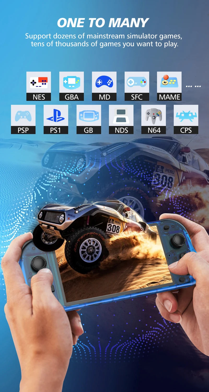 New R50S Retro Handheld Game Console 5.1 Inch Large Screen Linux System 854*480 4200mAh Video Gaming Player Boy Gifts