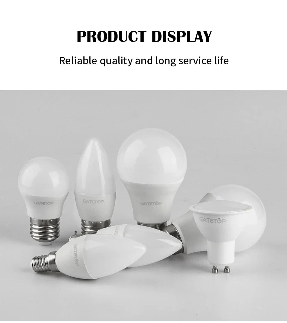 1-10PCS Smart RGBW LED Bulb Spotlight E27 E14 B22 GU10 6W 10W with infrared remote control suitable for colorful home lighting.