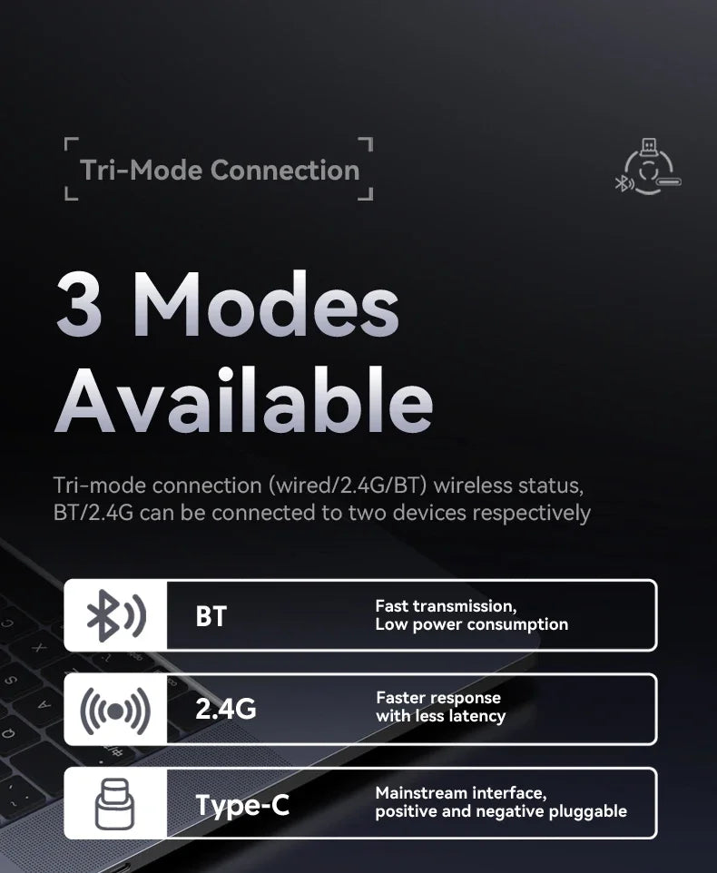 Attack Shark X3 Ultra Light Wireless Gaming Mouse Tri Mode 2.4G/Bluetooth/USB-C 26000DPI PAW3395 Sensor 49g Lightweight