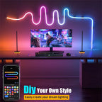 TUYA Neon LED Strip Lights 5V 72LEDs/M Silicone Neon Rope Light with Music Sync RGBIC Dreamcolor Chasing Strip Tape for Room
