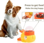 Pet slow food bowl, duck dog snack dispenser, slow anti-swallowing dog food feeder, interactive feeder for small and medium-sized pets.