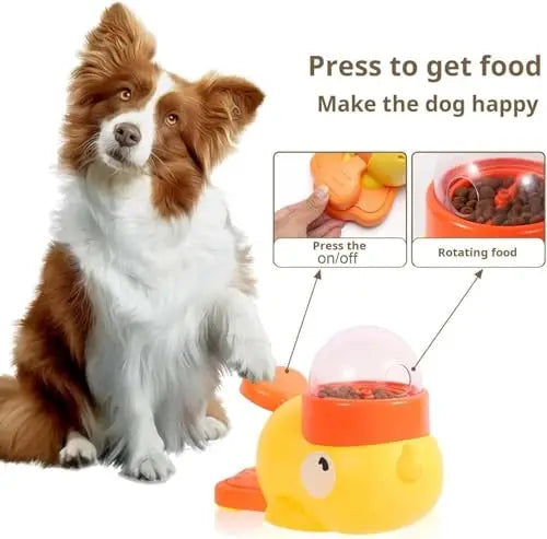 Pet slow food bowl, duck dog snack dispenser, slow anti-swallowing dog food feeder, interactive feeder for small and medium-sized pets.