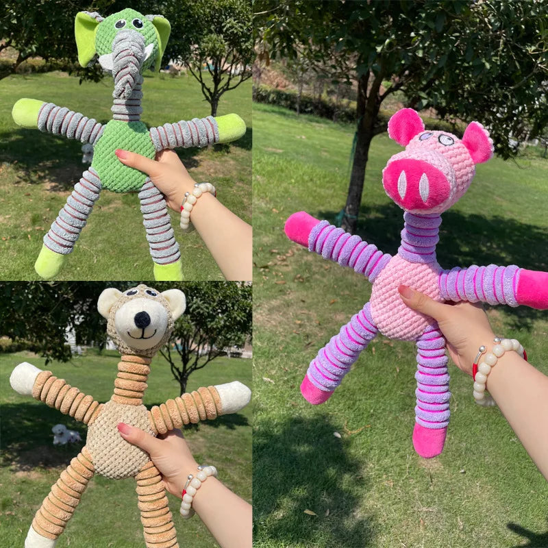 Peluche Animal com Som Indestrutível – Brinquedo Resistente de Treino Dental