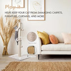 34 Inch Post High Cat Scratching Post Premium Basic Cat Scratching Indoor Sisal Scratching Post Tree Strap Hanging Ball for Adult Cat