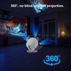 Projetor Portátil 4K — Android, WiFi6, BT5.0, Auto Keystone, Rotação 360°