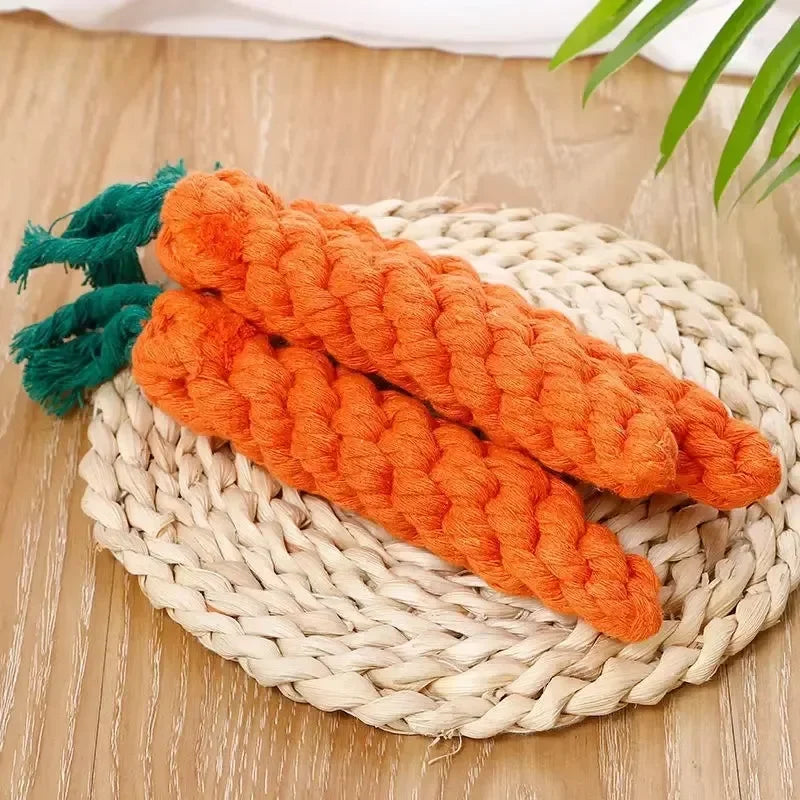 Pet Knot Toys For Dogs And Cats Carrot Shape Cotton Rope Pet Toy Dog Puppy Kitten Chew Toy Interactive Dog Toys