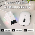 AJAZZ AJ159 APEX Paw3950 Wireless Mouse with RGB Magnetic Charging Base Lightweight Wired Bluetooth Gaming Mouse for PC Laptop