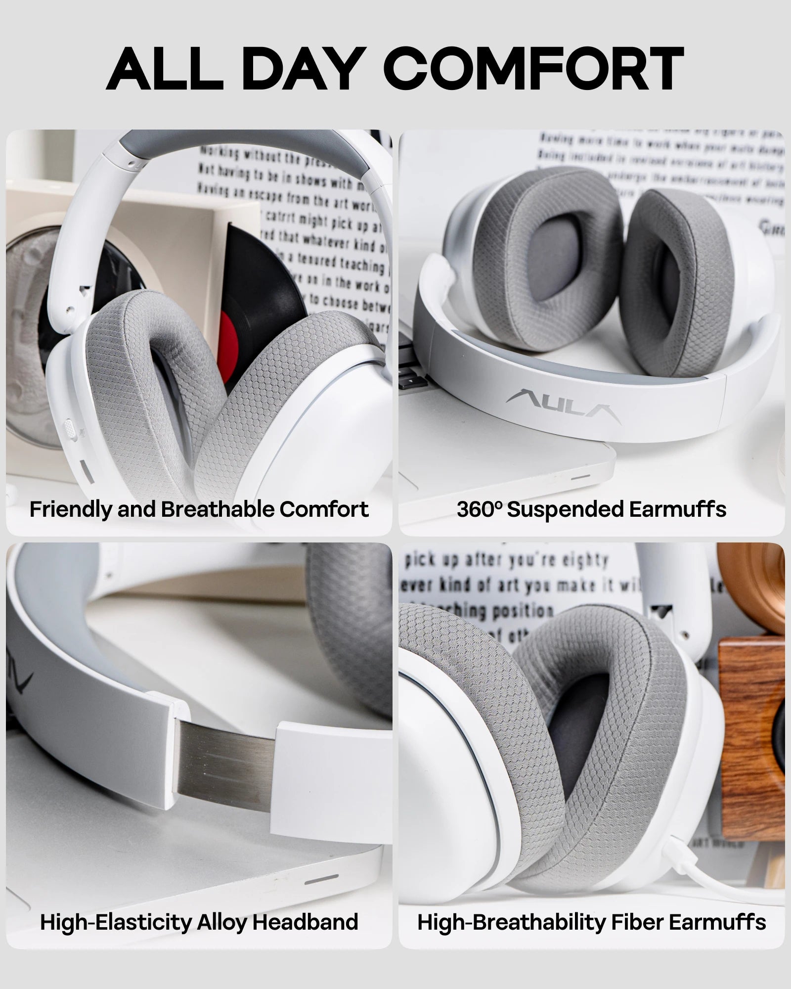 AULA G7 Pro Wired/Bluetooth/2.4GHz Wireless Gaming Headphone 7.1 Surround Sound with Noise Canceling Mic for PS4/PS5/PC/Switch