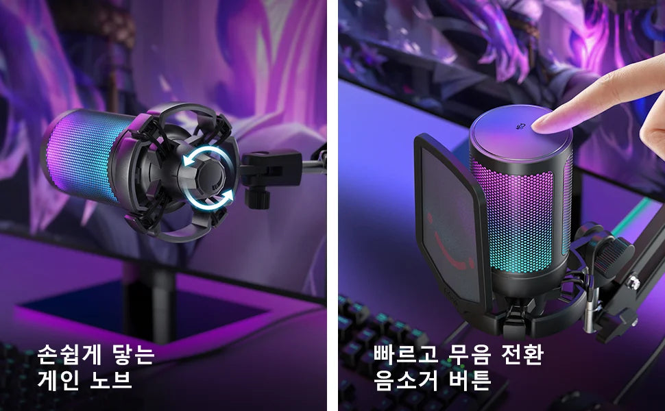 FIFINE A6T — Microfone USB Condensador com Mute, RGB e Braço Articulado